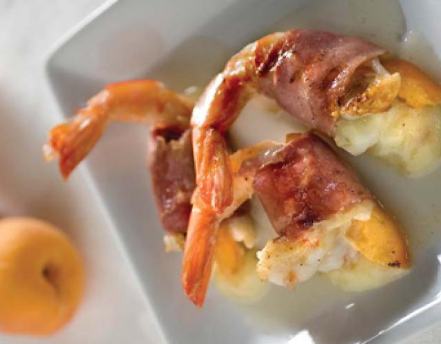 ProsciuttoWrapped Apricot Shrimp with Honey Apricot Glaze Louisiana